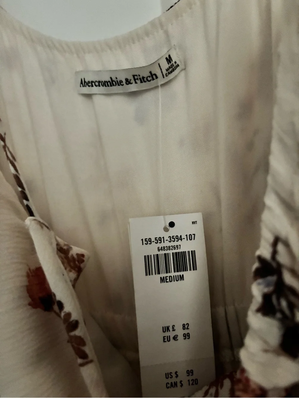Abercrombie & Fitch Cream Floral Maxi Dress